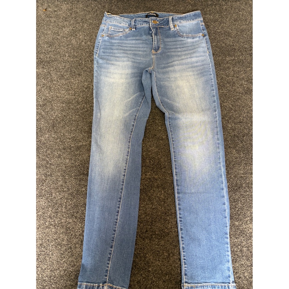 d.jeans Womens Size 14 Light Wash Skinny Denim Jeans Mid Rise Stretch Whiskered